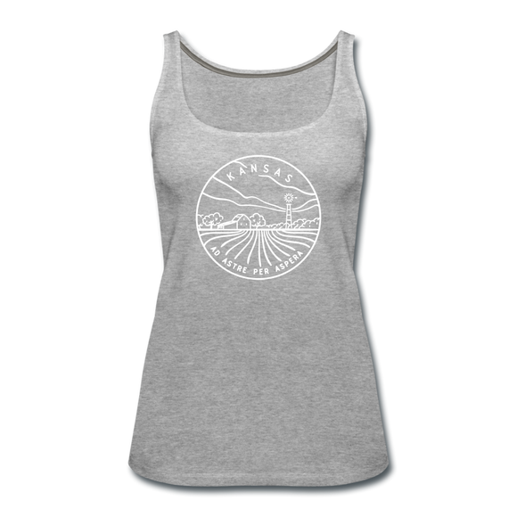Kansas Women’s Tank Top - State Design Women’s Kansas Tank Top - heather gray