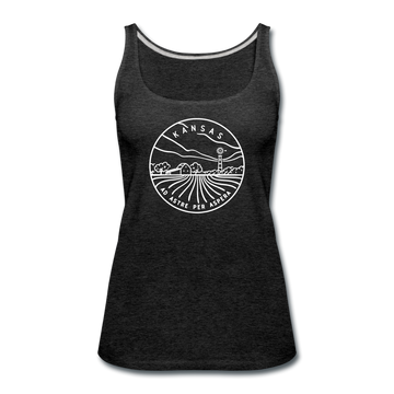 Kansas Women’s Tank Top - State Design Women’s Kansas Tank Top - charcoal gray