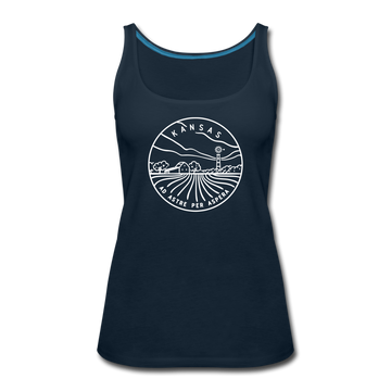 Kansas Women’s Tank Top - State Design Women’s Kansas Tank Top - deep navy