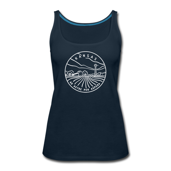 Kansas Women’s Tank Top - State Design Women’s Kansas Tank Top - deep navy