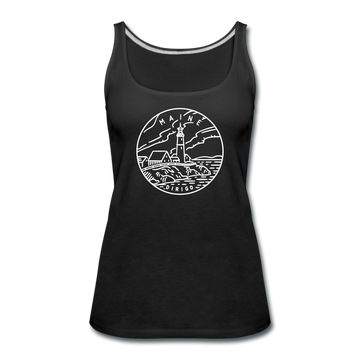 Maine Women’s Tank Top - State Design Women’s Maine Tank Top - black