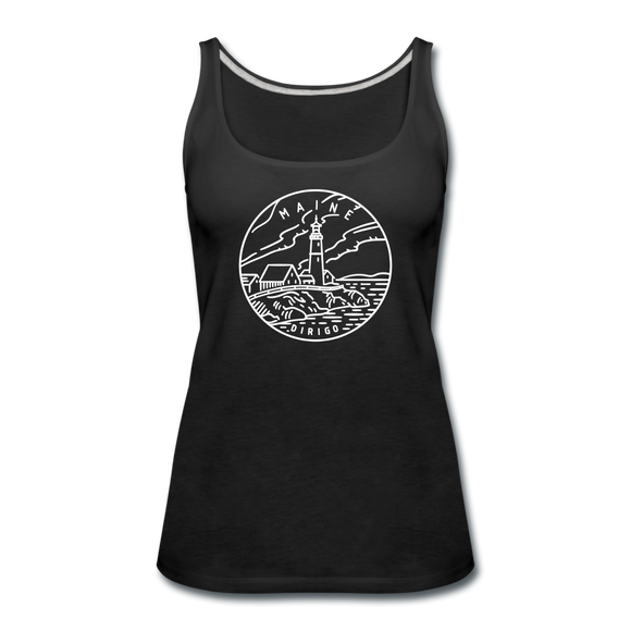 Maine Women’s Tank Top - State Design Women’s Maine Tank Top - black