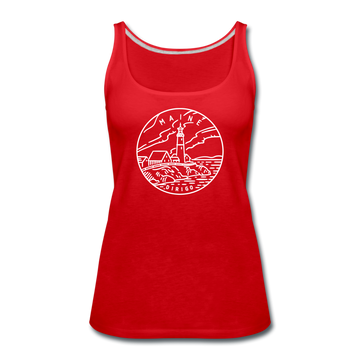 Maine Women’s Tank Top - State Design Women’s Maine Tank Top - red