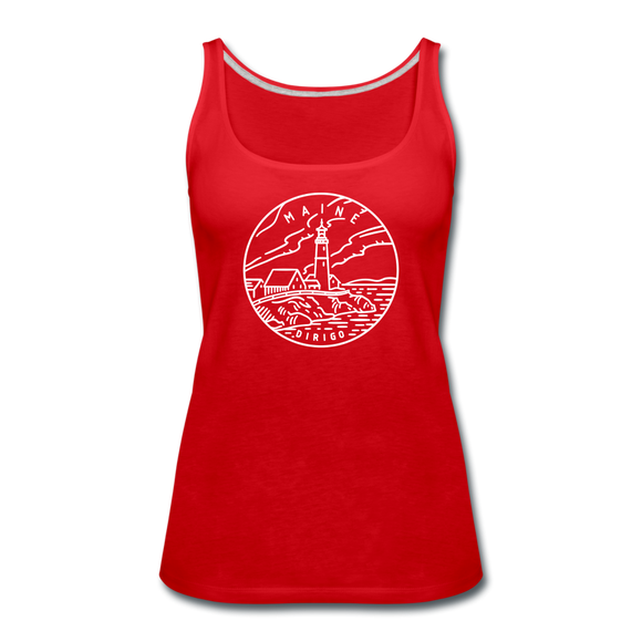 Maine Women’s Tank Top - State Design Women’s Maine Tank Top - red