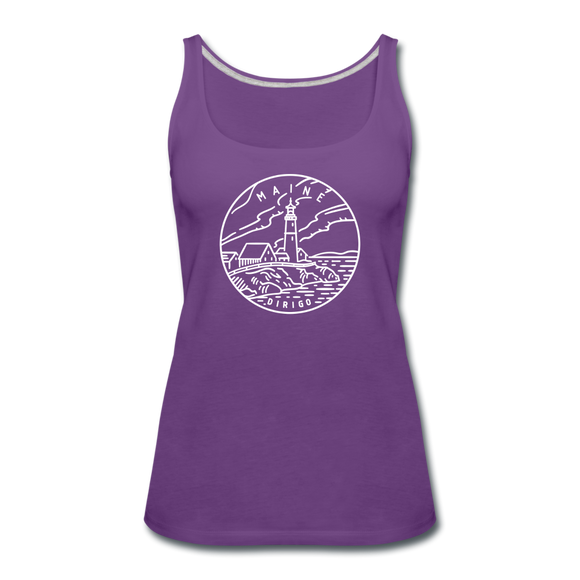 Maine Women’s Tank Top - State Design Women’s Maine Tank Top - purple