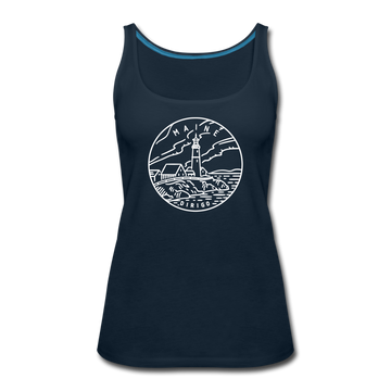 Maine Women’s Tank Top - State Design Women’s Maine Tank Top - deep navy