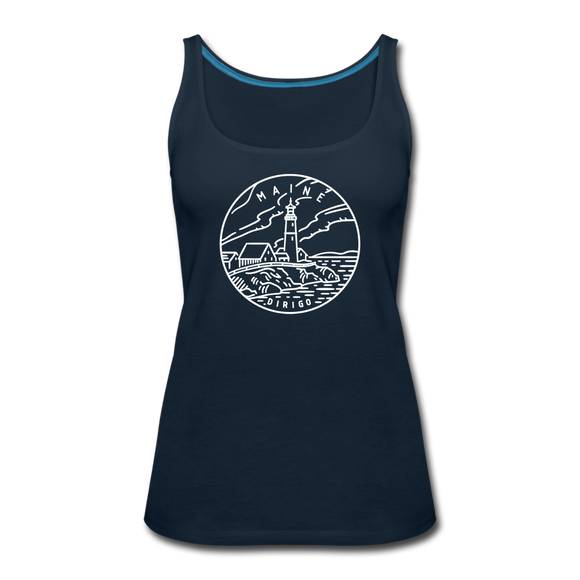Maine Women’s Tank Top - State Design Women’s Maine Tank Top - deep navy