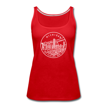 Michigan Women’s Tank Top - State Design Women’s Michigan Tank Top - red