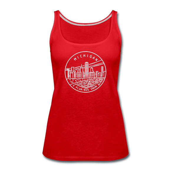 Michigan Women’s Tank Top - State Design Women’s Michigan Tank Top - red