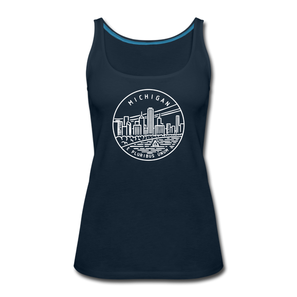 Michigan Women’s Tank Top - State Design Women’s Michigan Tank Top - deep navy