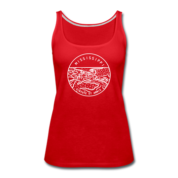 Mississippi Women’s Tank Top - State Design Women’s Mississippi Tank Top - red