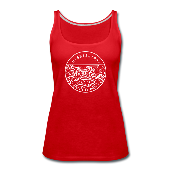 Mississippi Women’s Tank Top - State Design Women’s Mississippi Tank Top - red