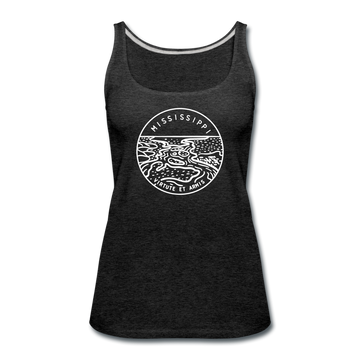 Mississippi Women’s Tank Top - State Design Women’s Mississippi Tank Top - charcoal gray