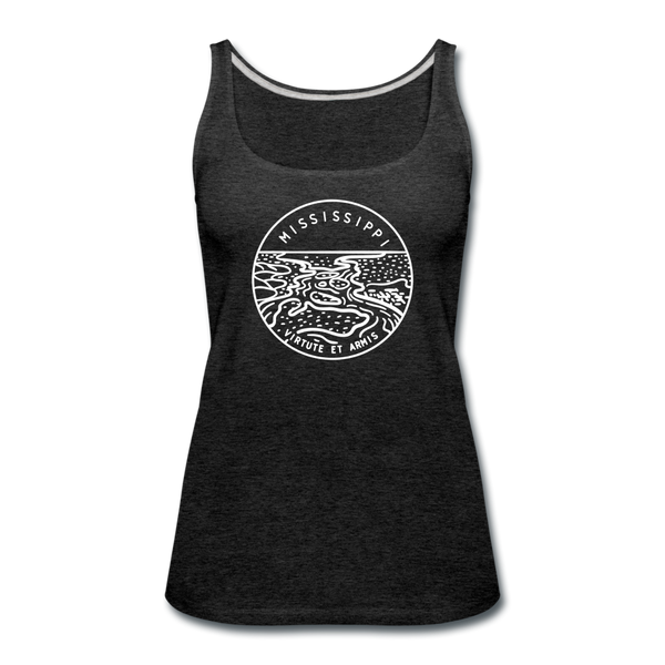 Mississippi Women’s Tank Top - State Design Women’s Mississippi Tank Top - charcoal gray