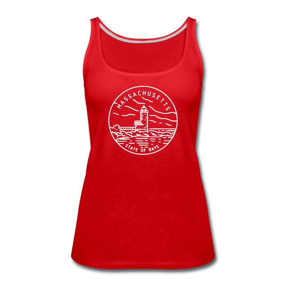 Massachusetts Women’s Tank Top - State Design Women’s Massachusetts Tank Top - red