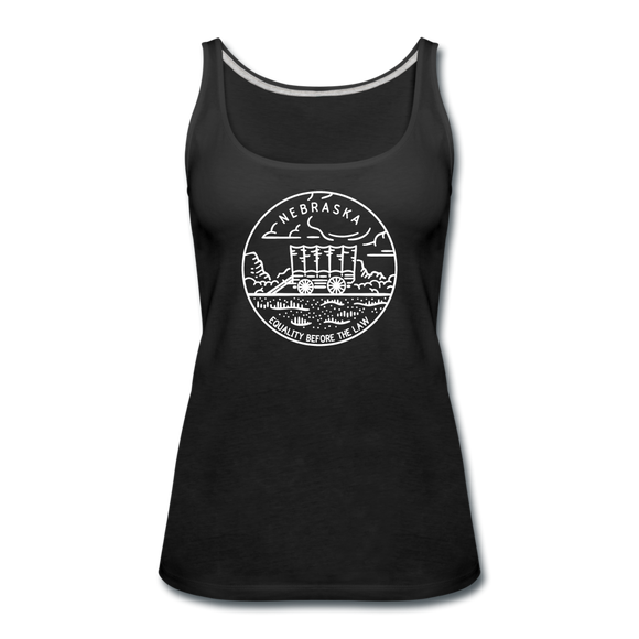 Nebraska Women’s Tank Top - State Design Women’s Nebraska Tank Top - black