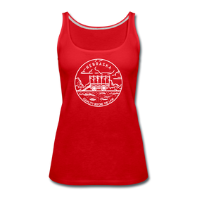 Nebraska Women’s Tank Top - State Design Women’s Nebraska Tank Top - red