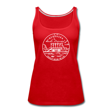Nebraska Women’s Tank Top - State Design Women’s Nebraska Tank Top - red