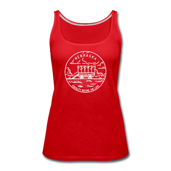 Nebraska Women’s Tank Top - State Design Women’s Nebraska Tank Top - red