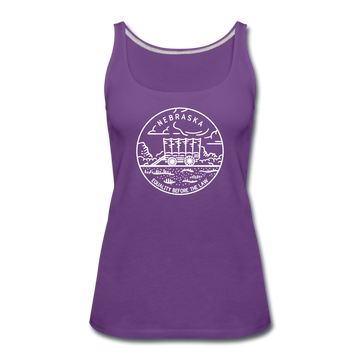 Nebraska Women’s Tank Top - State Design Women’s Nebraska Tank Top - purple