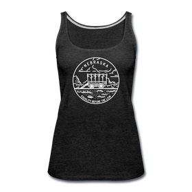 Nebraska Women’s Tank Top - State Design Women’s Nebraska Tank Top - charcoal gray