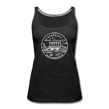 Nebraska Women’s Tank Top - State Design Women’s Nebraska Tank Top - charcoal gray