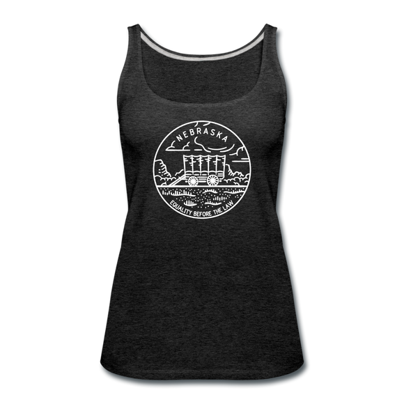 Nebraska Women’s Tank Top - State Design Women’s Nebraska Tank Top - charcoal gray