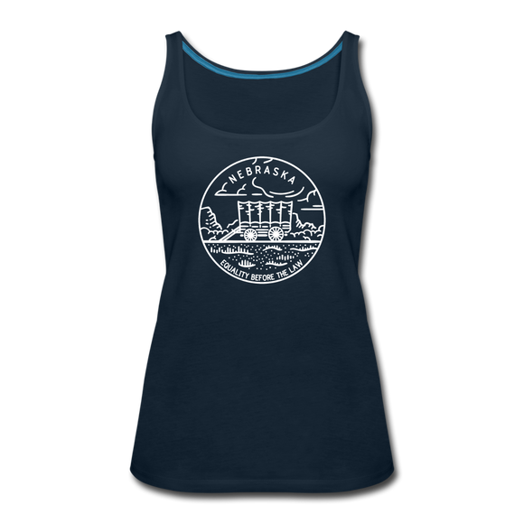 Nebraska Women’s Tank Top - State Design Women’s Nebraska Tank Top - deep navy