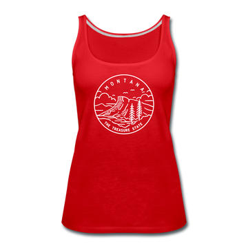 Montana Women’s Tank Top - State Design Women’s Montana Tank Top - red