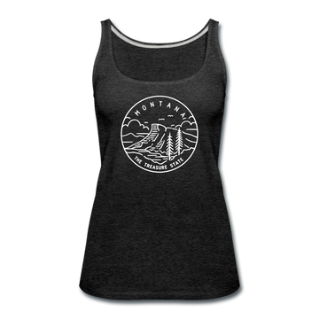 Montana Women’s Tank Top - State Design Women’s Montana Tank Top - charcoal gray