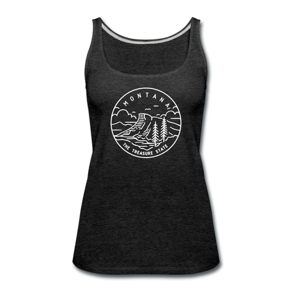 Montana Women’s Tank Top - State Design Women’s Montana Tank Top - charcoal gray