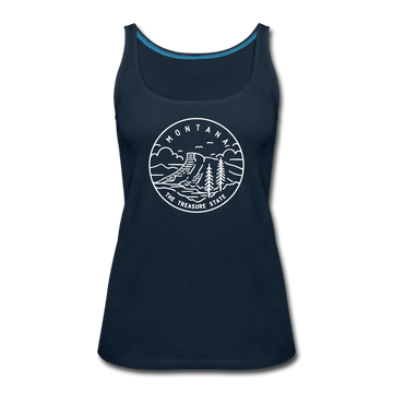 Montana Women’s Tank Top - State Design Women’s Montana Tank Top - deep navy