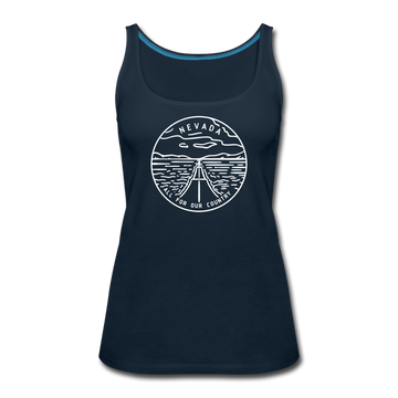 Nevada Women’s Tank Top - State Design Women’s Nevada Tank Top - deep navy