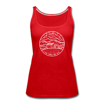 New Hampshire Women’s Tank Top - State Design Women’s New Hampshire Tank Top - red