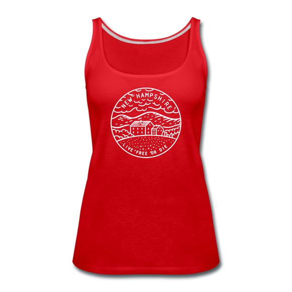 New Hampshire Women’s Tank Top - State Design Women’s New Hampshire Tank Top - red