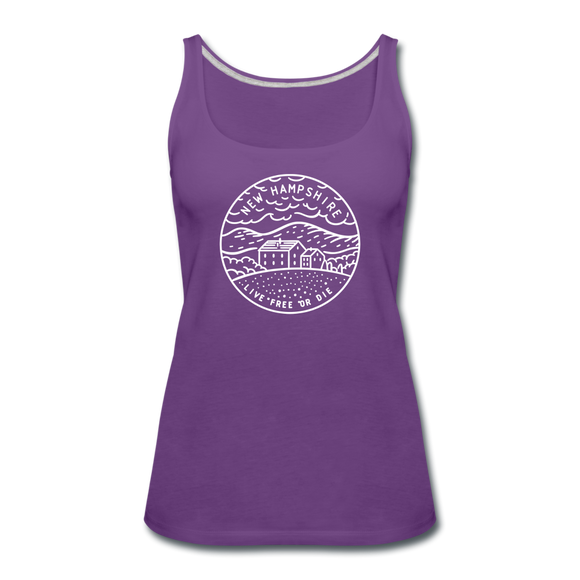 New Hampshire Women’s Tank Top - State Design Women’s New Hampshire Tank Top - purple