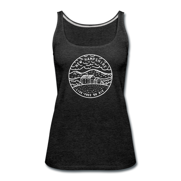 New Hampshire Women’s Tank Top - State Design Women’s New Hampshire Tank Top - charcoal gray