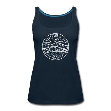 New Hampshire Women’s Tank Top - State Design Women’s New Hampshire Tank Top - deep navy