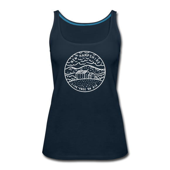 New Hampshire Women’s Tank Top - State Design Women’s New Hampshire Tank Top - deep navy