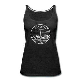 New York Women’s Tank Top - State Design Women’s New York Tank Top - charcoal gray
