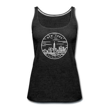 New York Women’s Tank Top - State Design Women’s New York Tank Top - charcoal gray