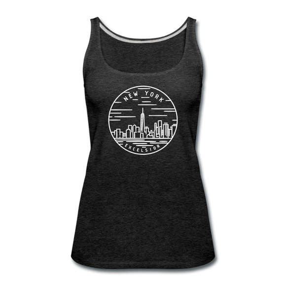 New York Women’s Tank Top - State Design Women’s New York Tank Top - charcoal gray