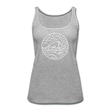North Dakota Women’s Tank Top - State Design Women’s North Dakota Tank Top - heather gray