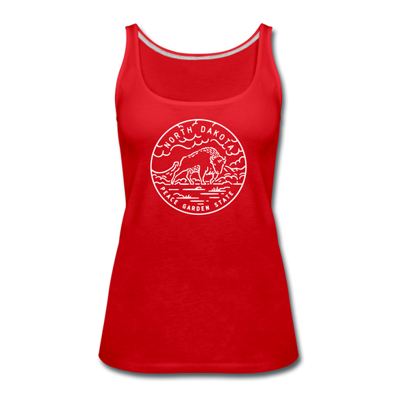 North Dakota Women’s Tank Top - State Design Women’s North Dakota Tank Top - red