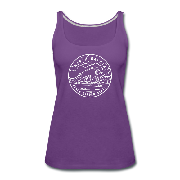 North Dakota Women’s Tank Top - State Design Women’s North Dakota Tank Top - purple