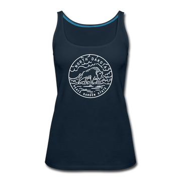 North Dakota Women’s Tank Top - State Design Women’s North Dakota Tank Top - deep navy