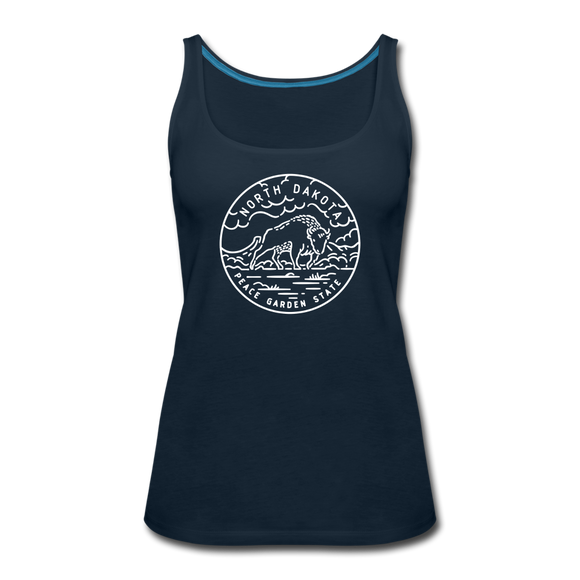 North Dakota Women’s Tank Top - State Design Women’s North Dakota Tank Top - deep navy