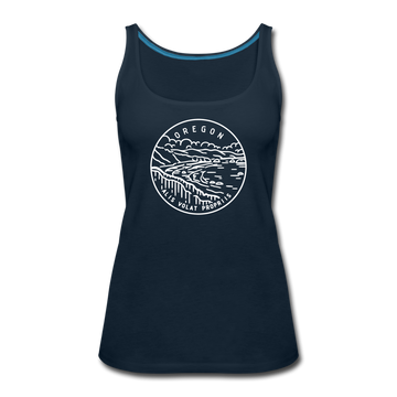 Oregon Women’s Tank Top - State Design Women’s Oregon Tank Top - deep navy