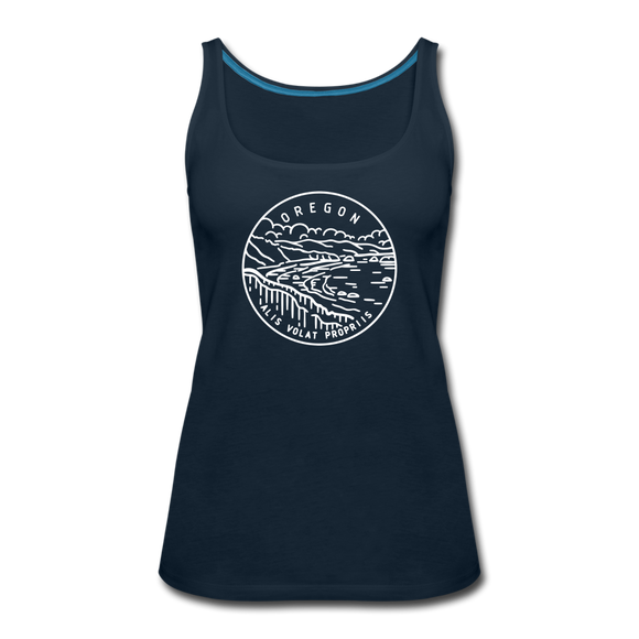Oregon Women’s Tank Top - State Design Women’s Oregon Tank Top - deep navy