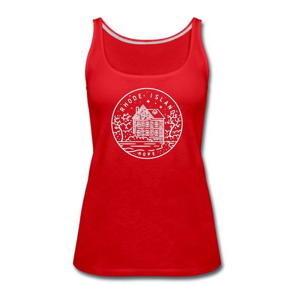 Rhode Island Women’s Tank Top - State Design Women’s Rhode Island Tank Top - red